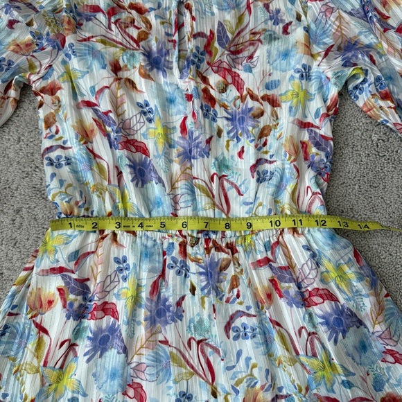 Melloday Floral Mini Sundress | Smocked Waist & Sleeves | Size S | Multicolor - Picture 5 of 11
